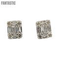 14k White Gold Baguette Diamond Earrings #27029