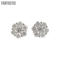 14K White Gold Diamond Flower Earrings #21359