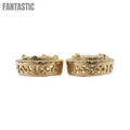 Pendientes circulares de oro amarillo de 14k con diamantes #14579