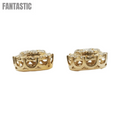 Aretes de oro amarillo de 14k con diamantes en forma de círculo #14740