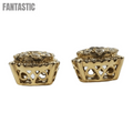 Aretes de Círculo con Diamantes de Oro Amarillo de 14k #8140