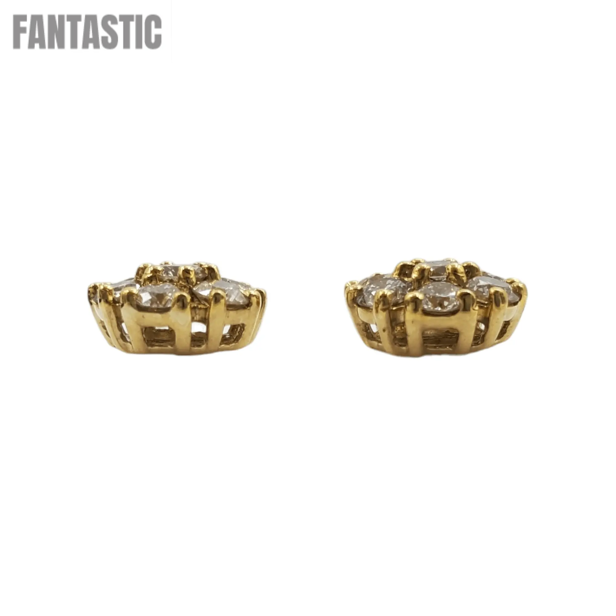14K yellow gold diamond earrings 1.51ct #21347