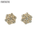 Pendientes de flor con diamantes en oro amarillo de 14k #21324