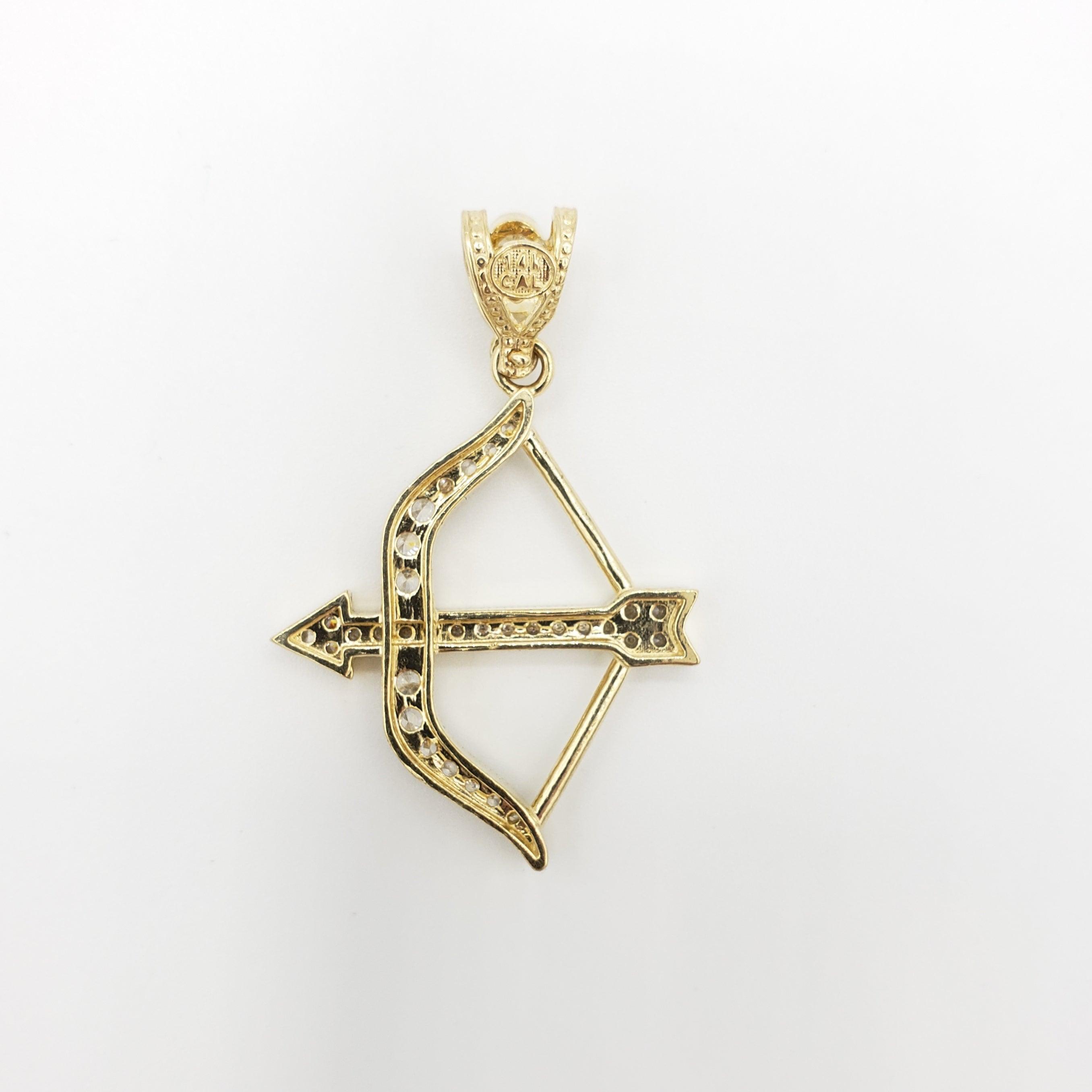 14K Gold- Crossbow Pendant Fantastic Jewelry NYC