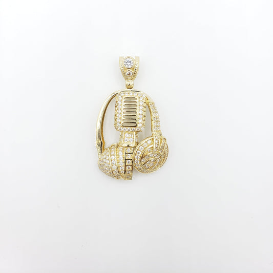 14K Gold- DJ Set Pendant