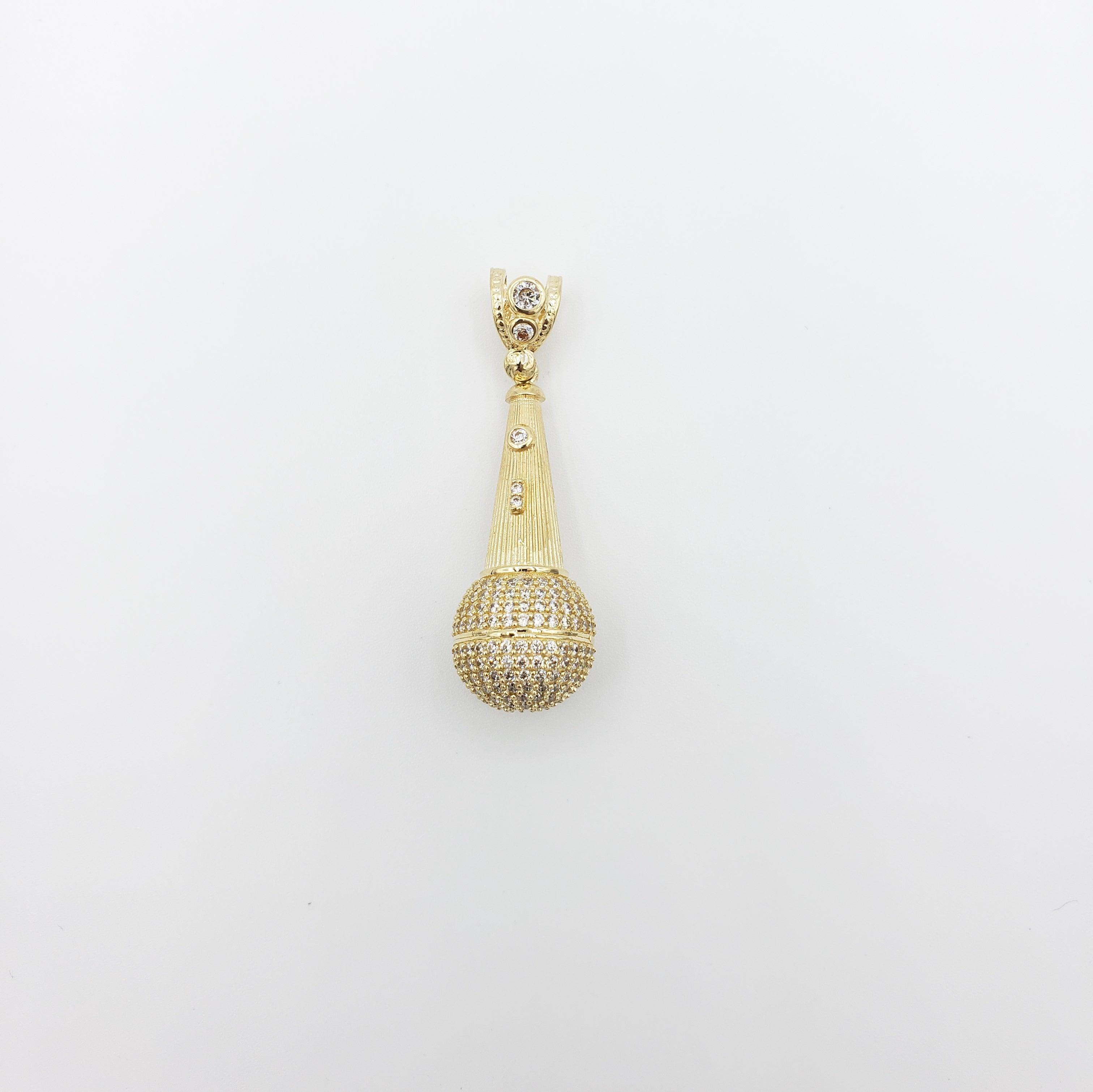 14K Gold- Microphone Pendant Fantastic Jewelry NYC
