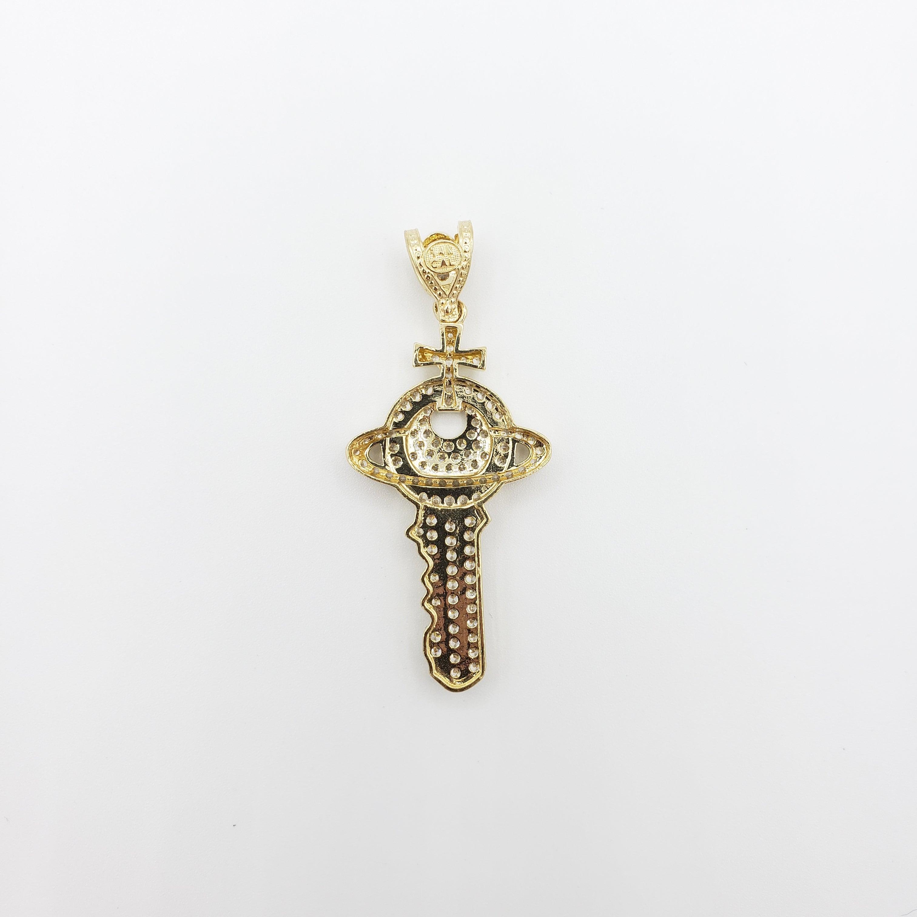 14K Gold- Key with Cross Fantastic Jewelry NYC