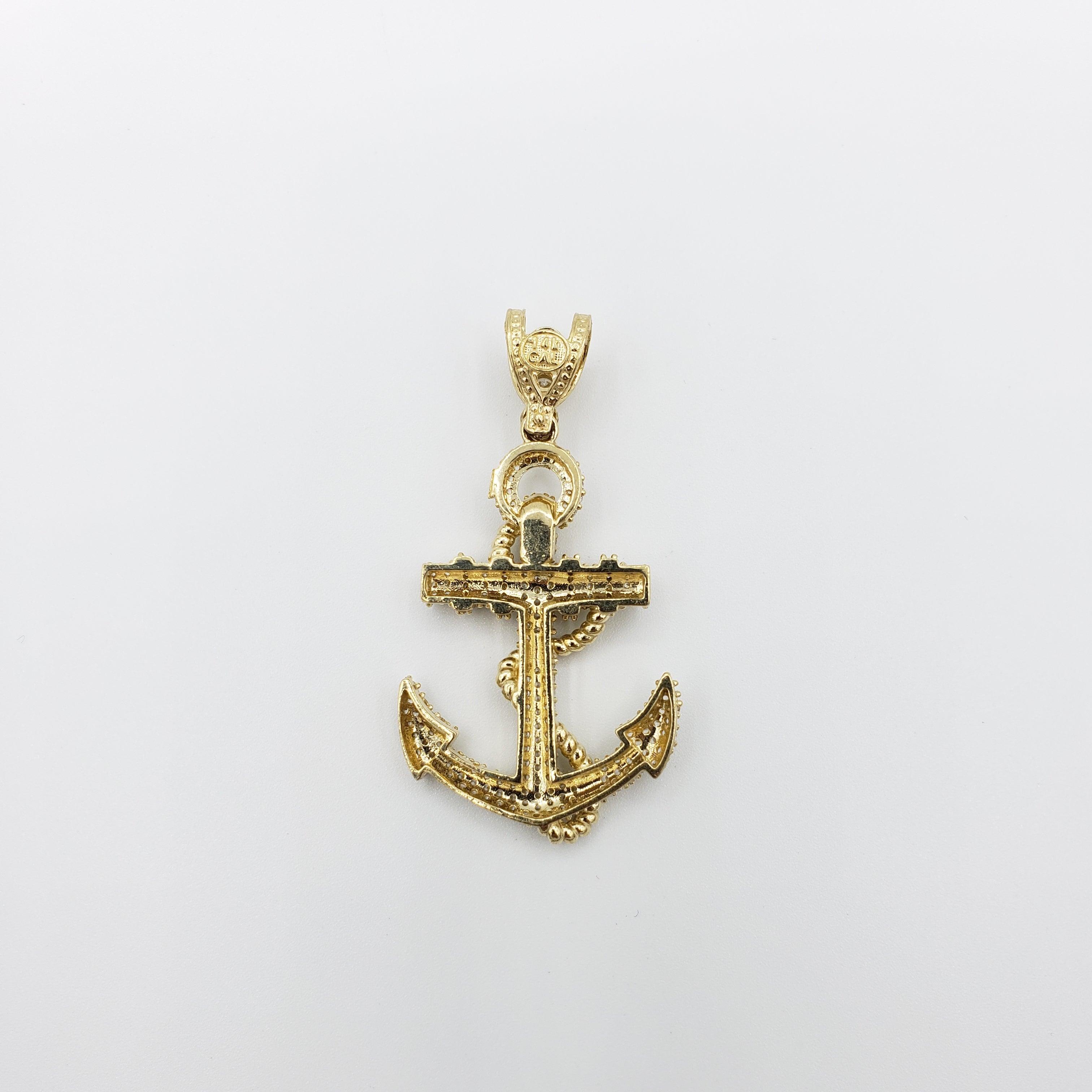 14K Gold- Anchor Pendant Fantastic Jewelry NYC