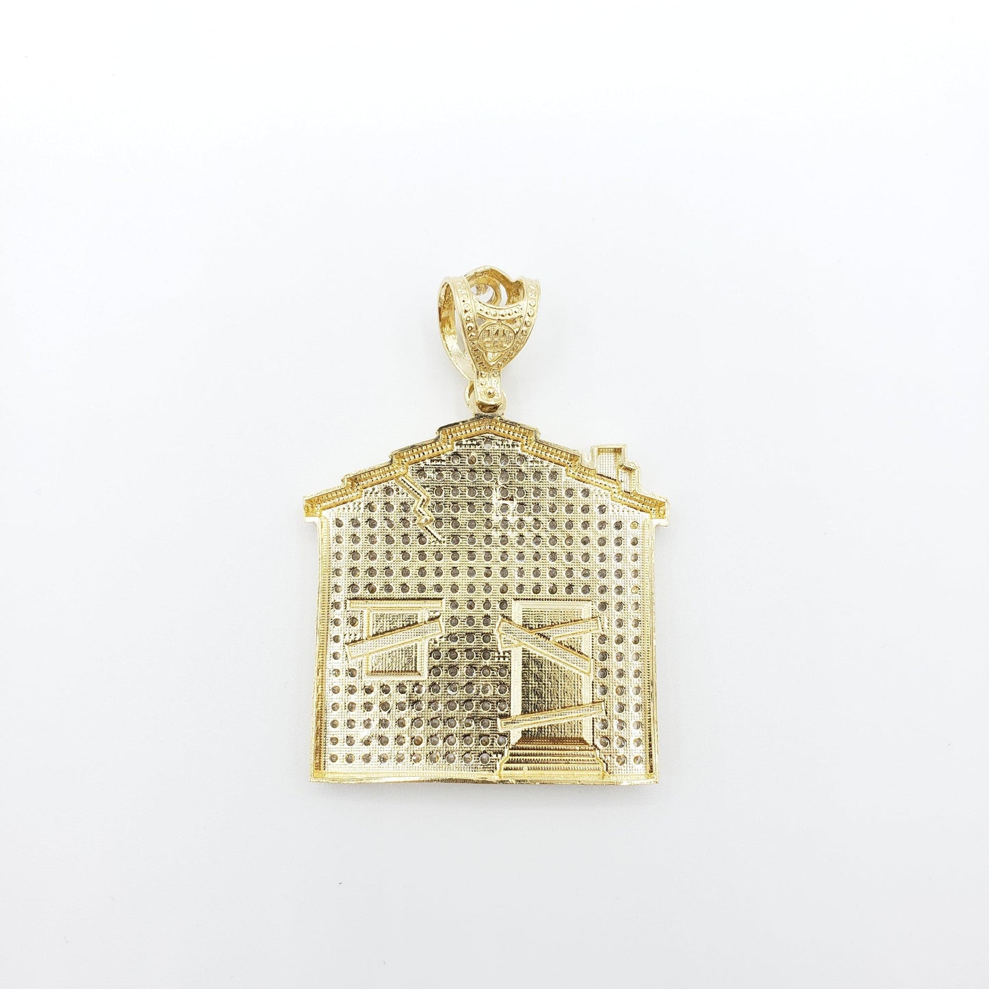 14K Gold- Trap House Pendant Fantastic Jewelry NYC