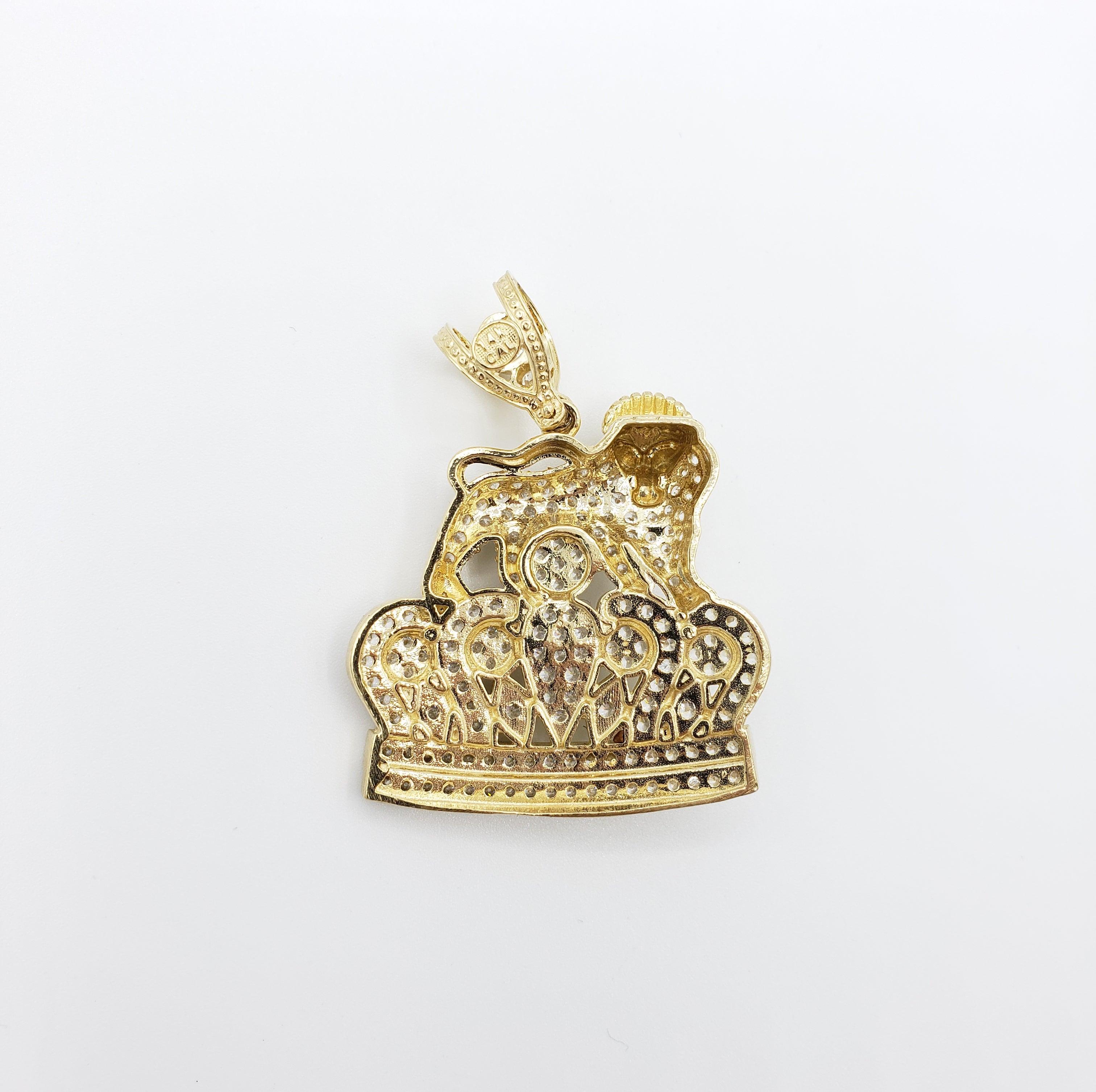 14K Gold- Lion Crown Pendant Fantastic Jewelry NYC