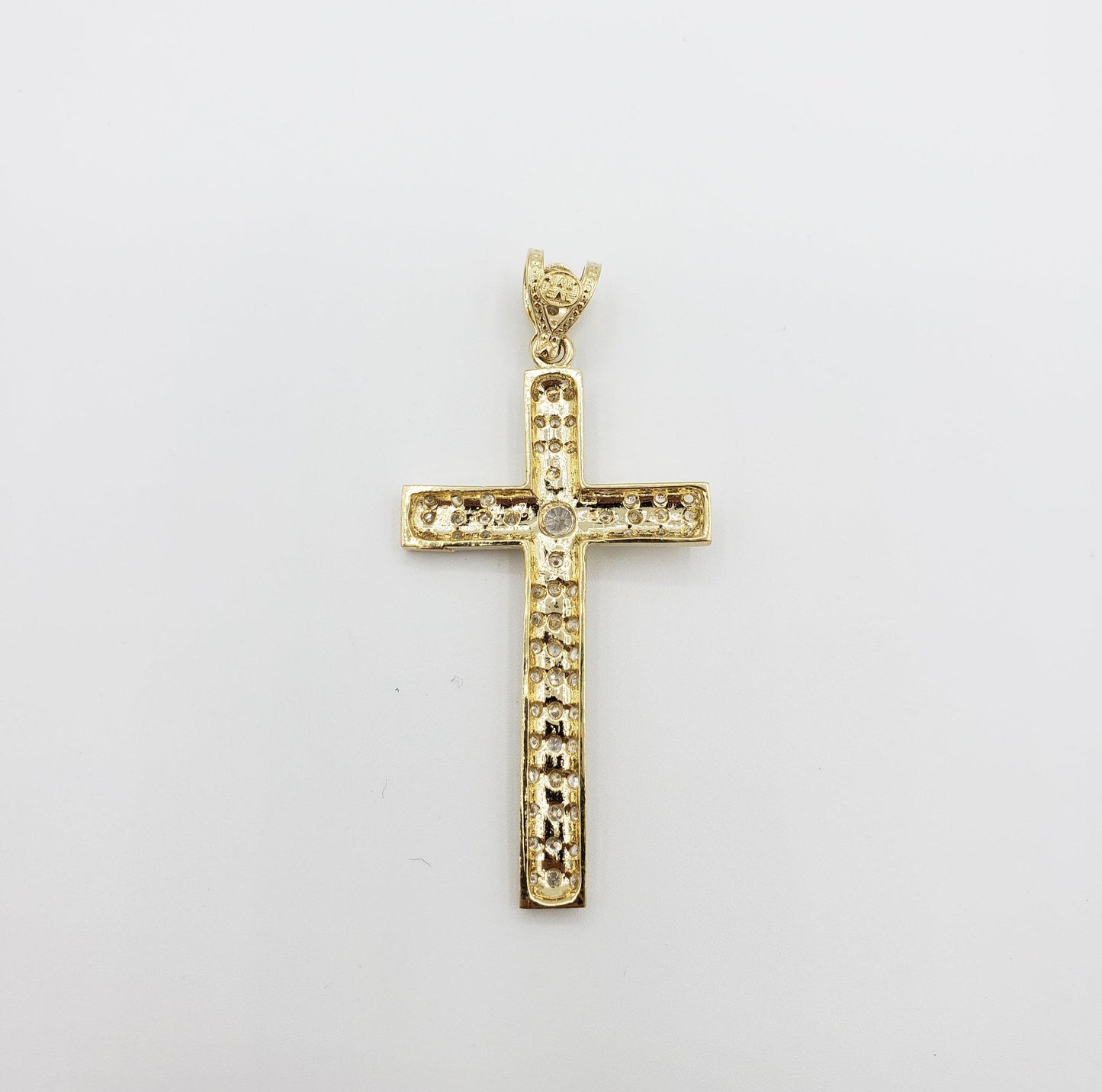 14K Gold- Center CZ Stone Cross Pendant Fantastic Jewelry NYC