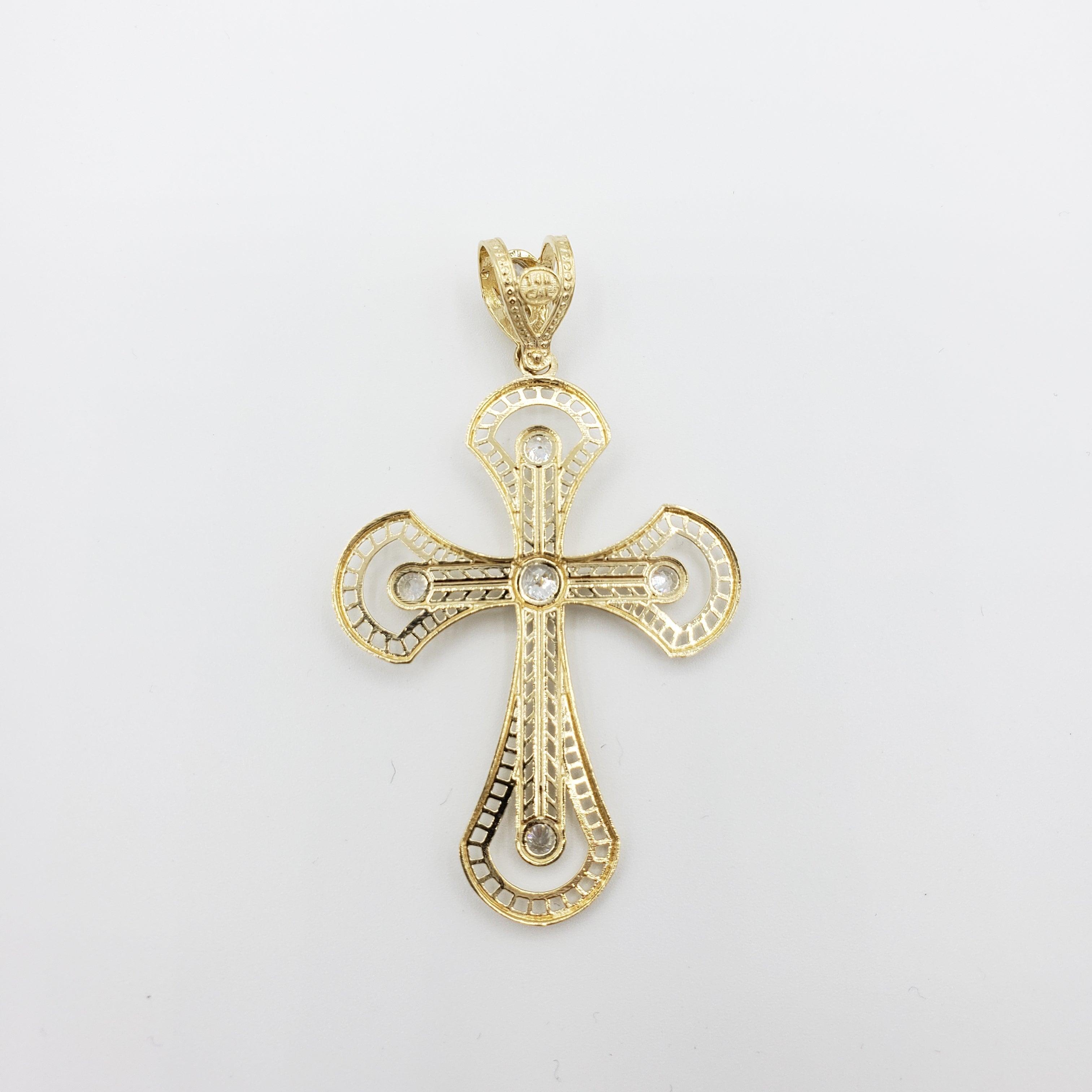 14K Gold- Double Layered Cross Pendant Fantastic Jewelry NYC