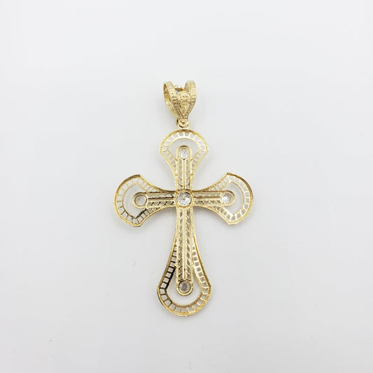 14K Gold- Double Layered Cross Pendant