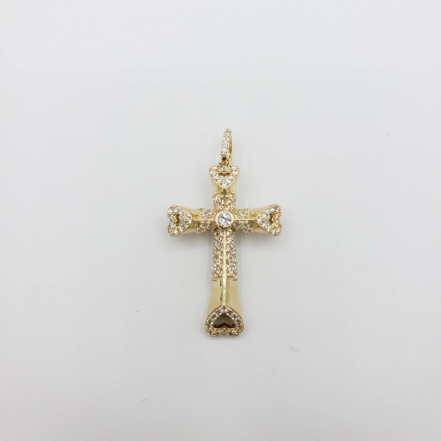 14K Gold- Heart Cross Pendant