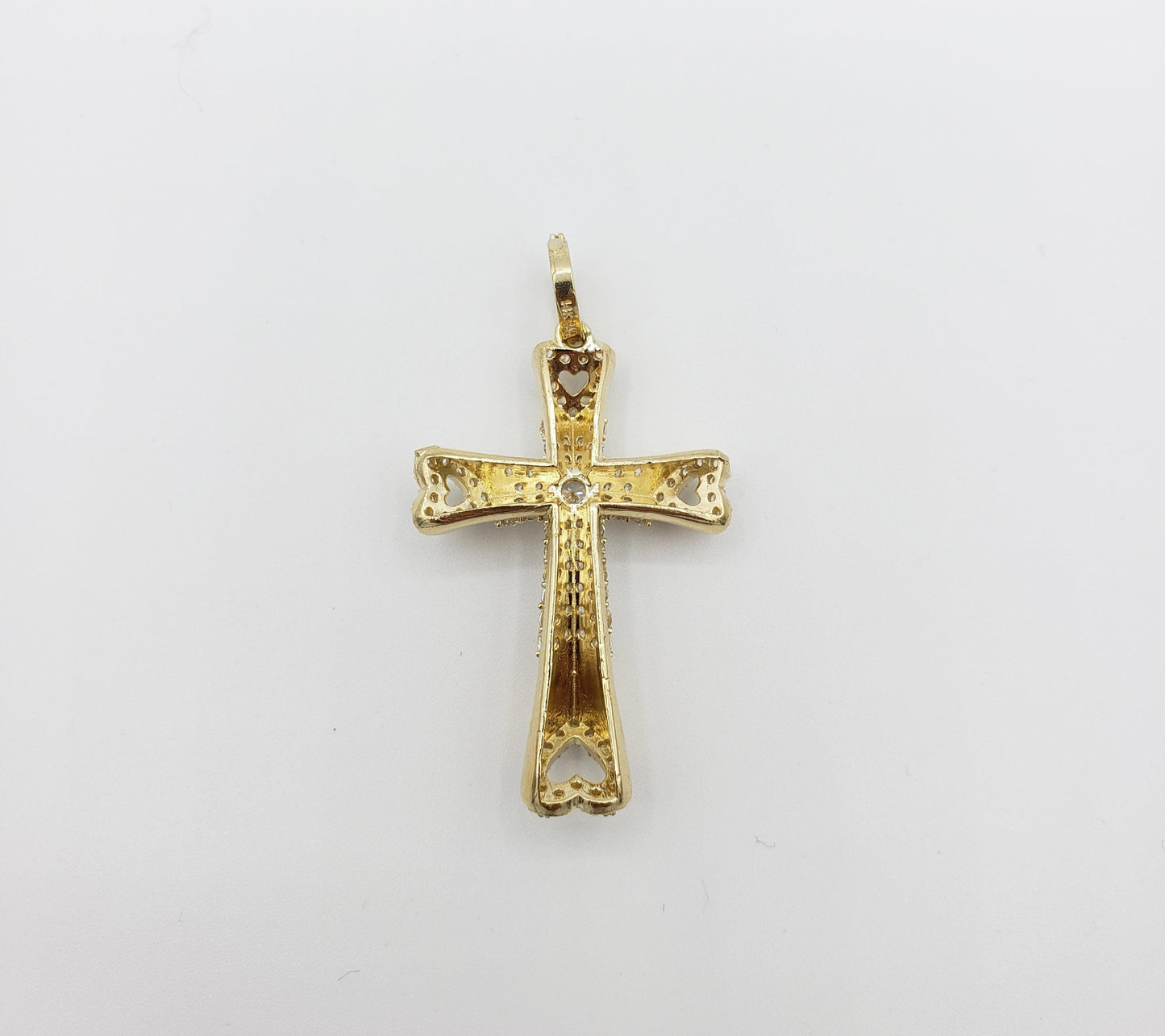 14K Gold- Heart Cross Pendant