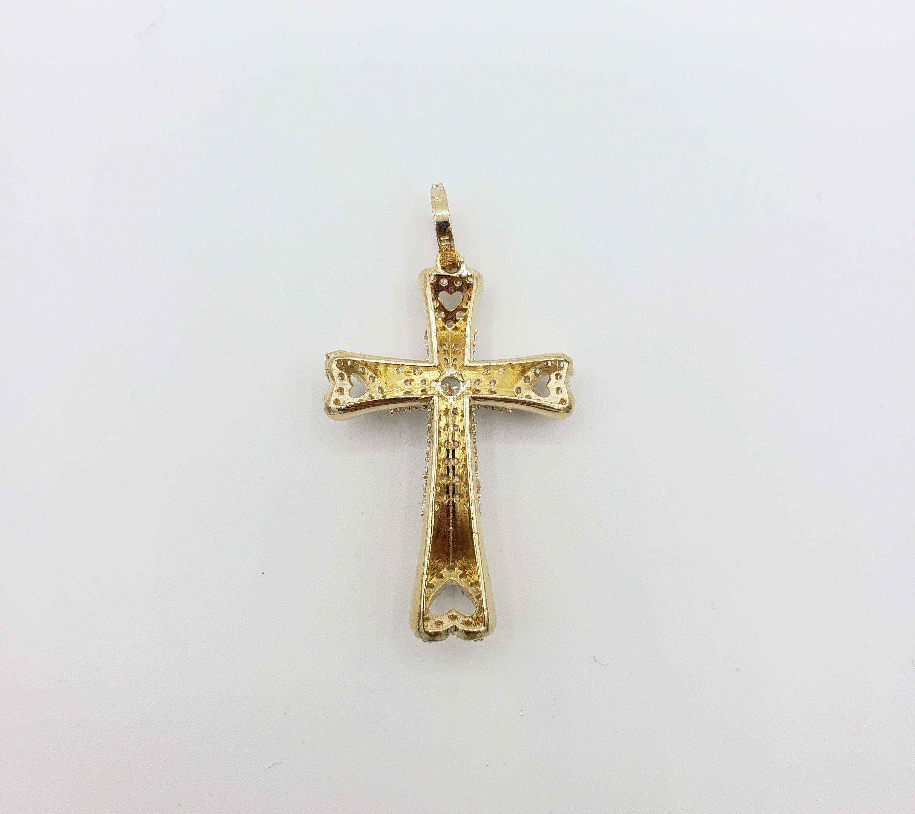 14K Gold- Heart Cross Pendant Fantastic Jewelry NYC