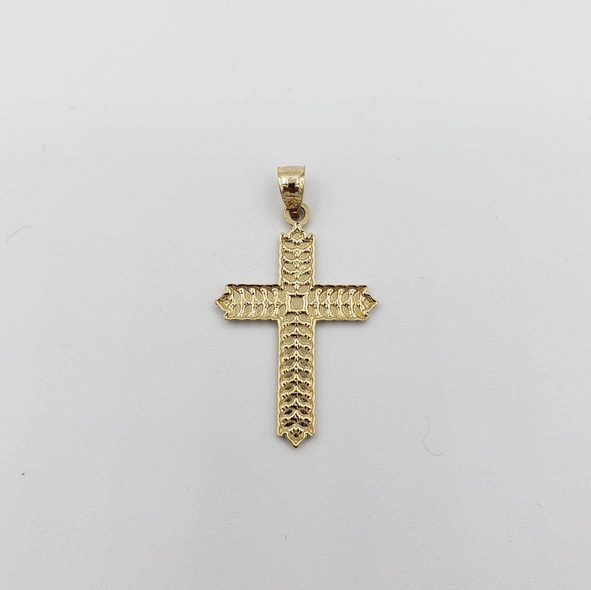 14K Gold- Leaf Cross Pendant Fantastic Jewelry NYC