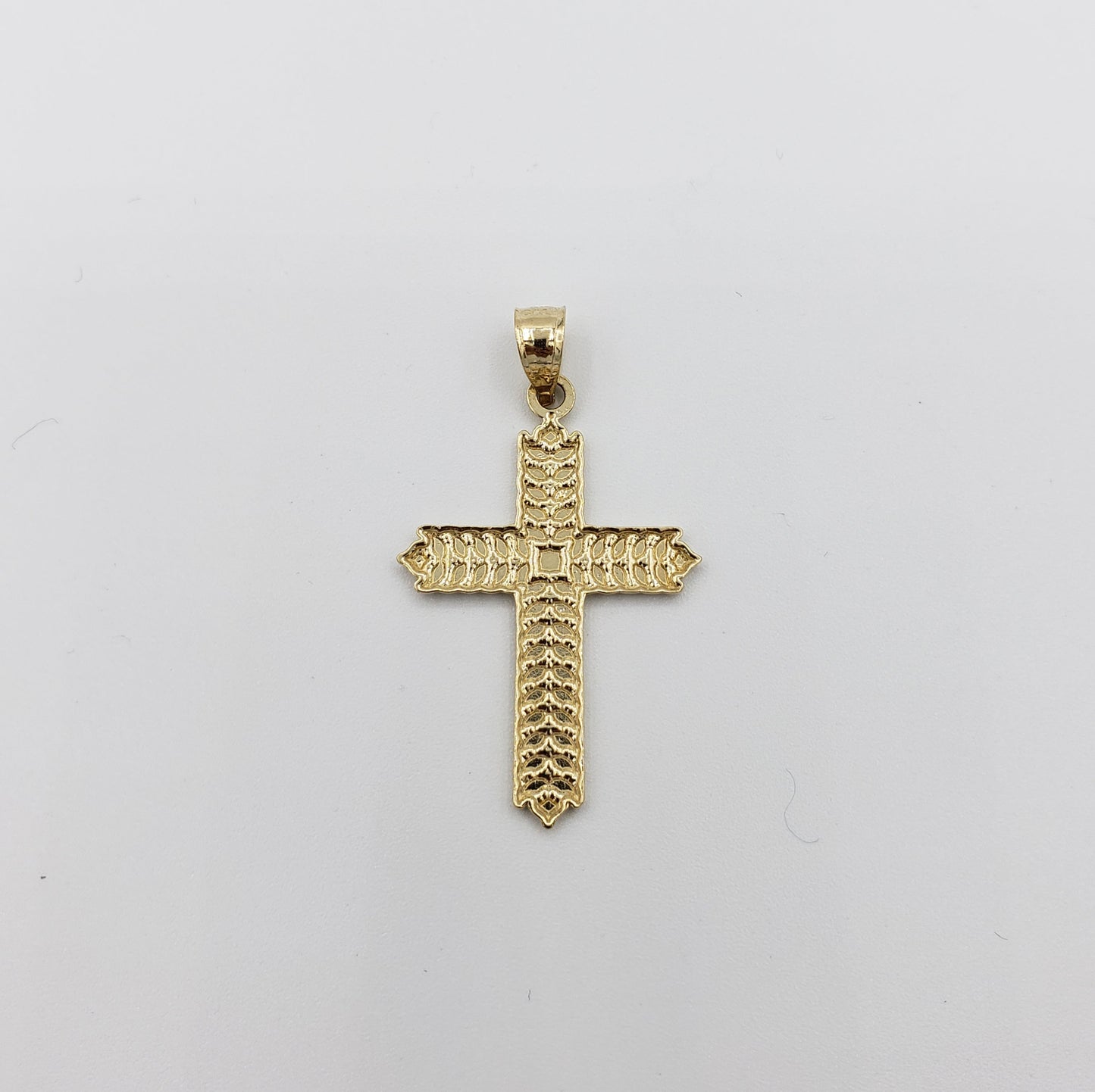 14K Gold- Leaf Cross Pendant