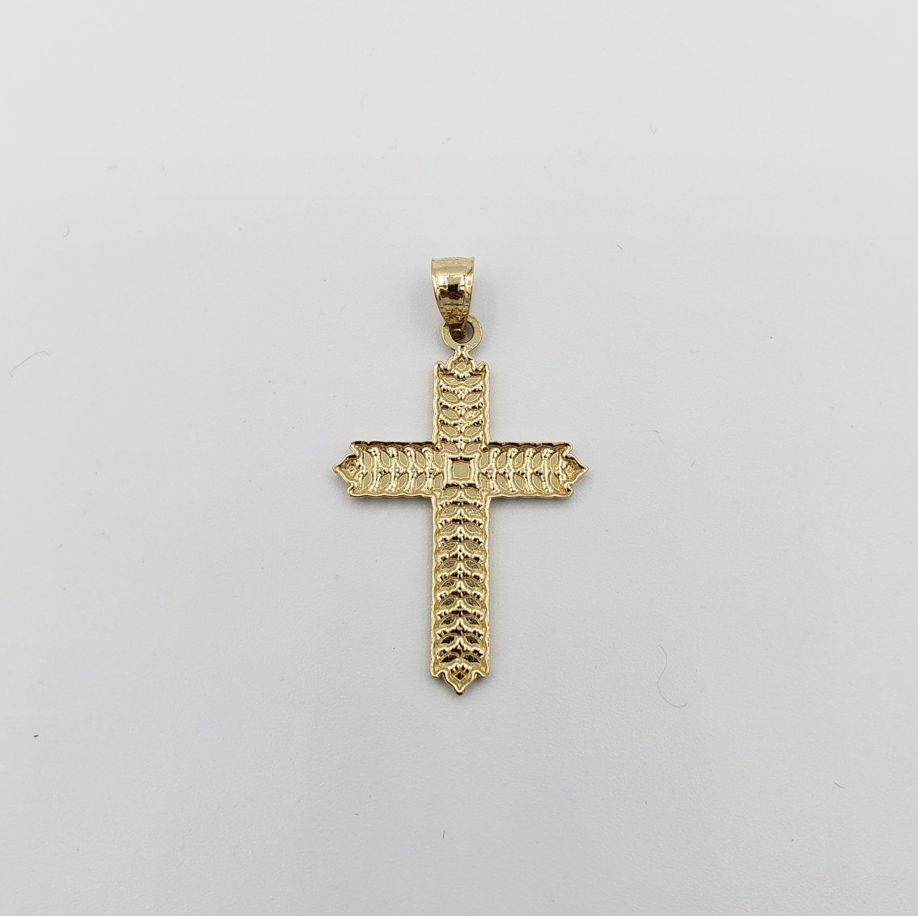 14K Gold- Leaf Cross Pendant Fantastic Jewelry NYC