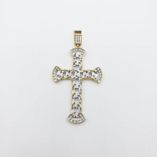 14K Gold- Cuban Link Cross Pendant