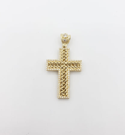 14K Gold- Braided Cross Pendant