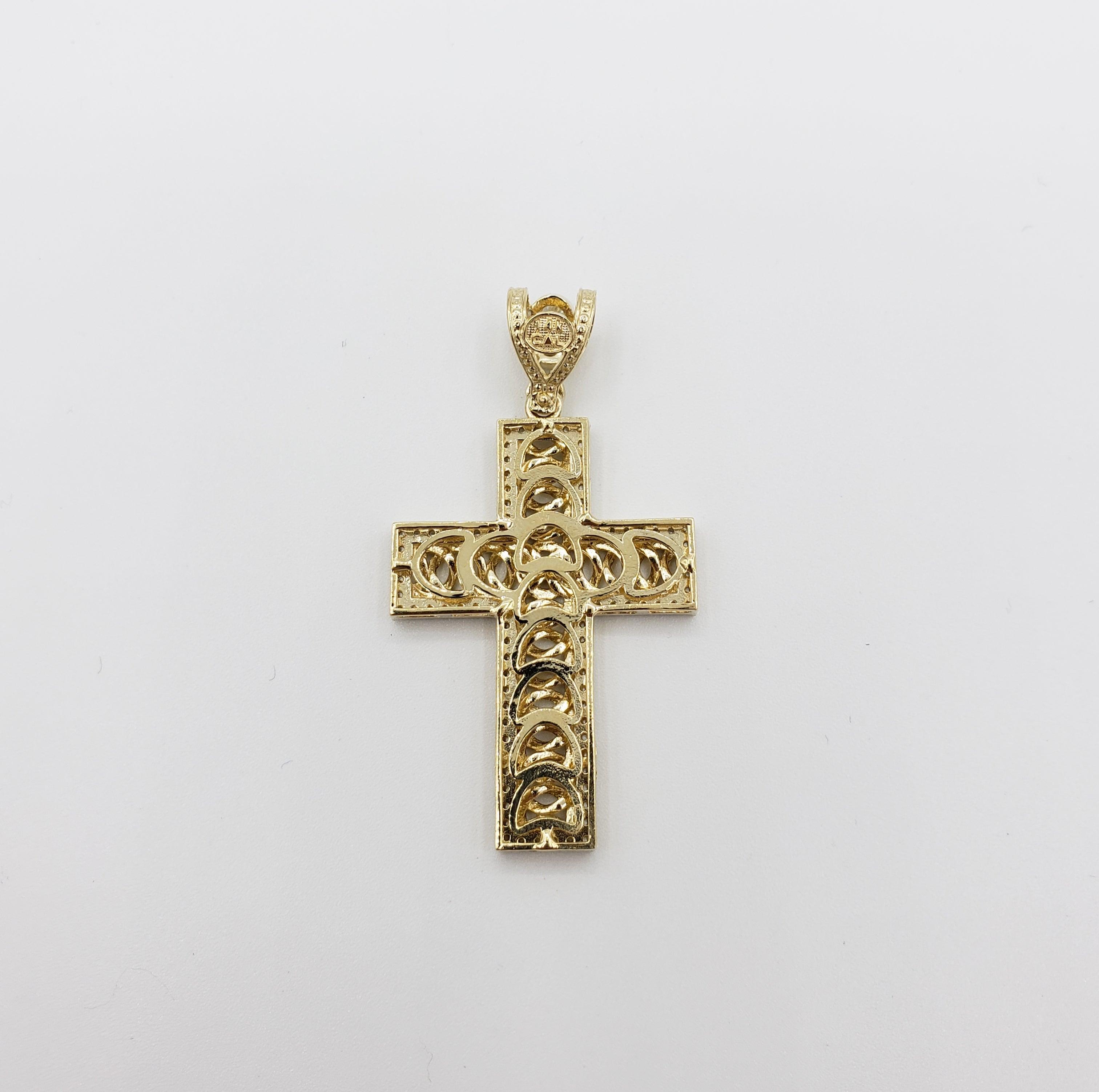 14K Gold- Braided Cross Pendant Fantastic Jewelry NYC