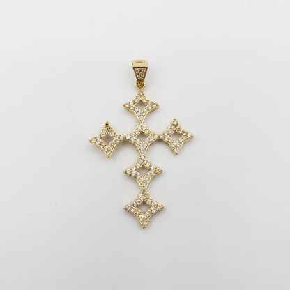 14K Gold- Star Cross Pendant