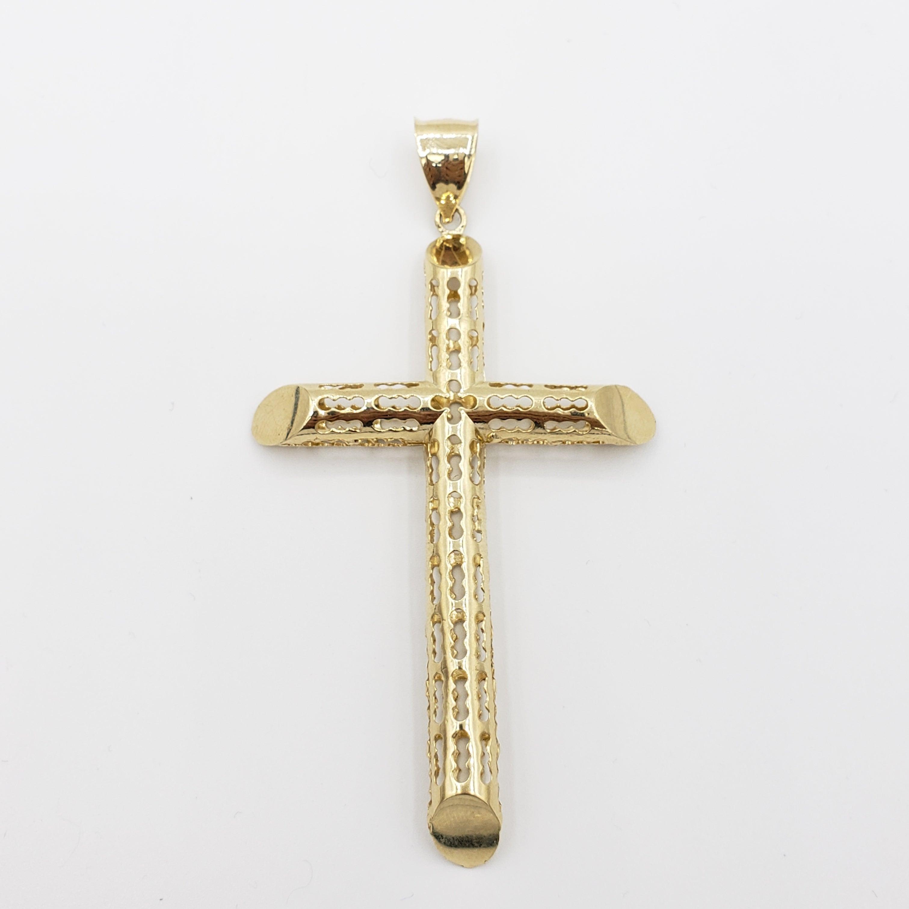 14K Gold- Bubble Cross Pendant Fantastic Jewelry NYC