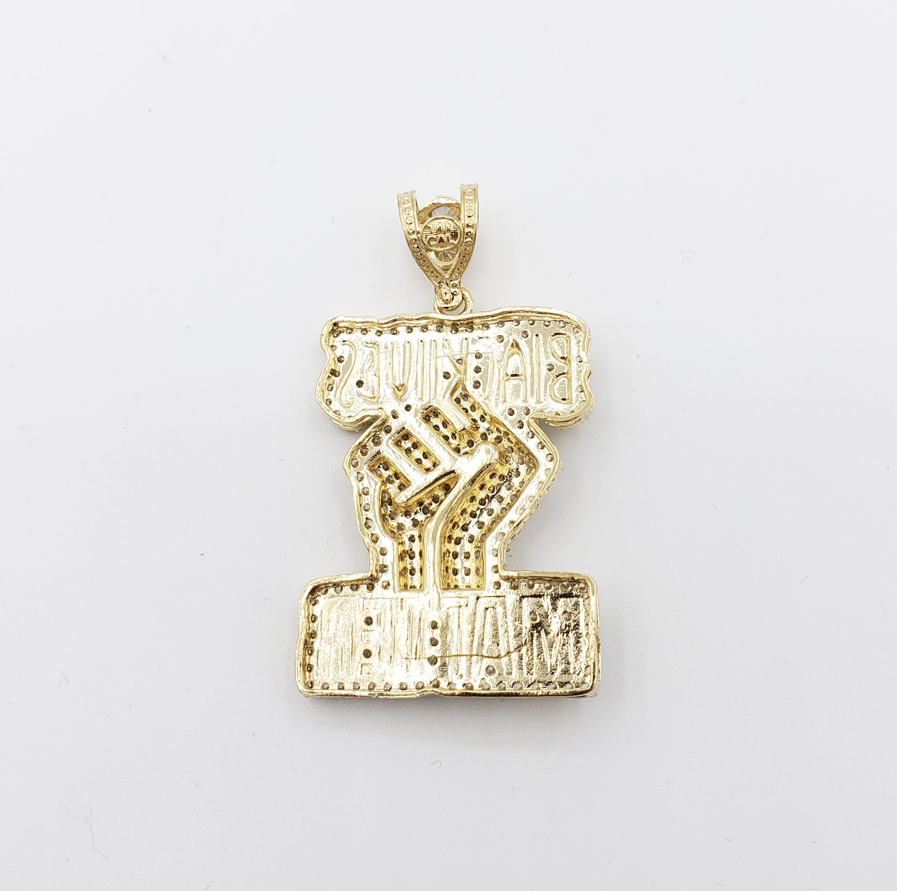 14K Gold- BLM Fist Pendant Fantastic Jewelry NYC