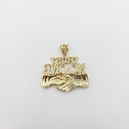 14K Gold- "TRUST NO ONE" Pendant Fantastic Jewelry NYC