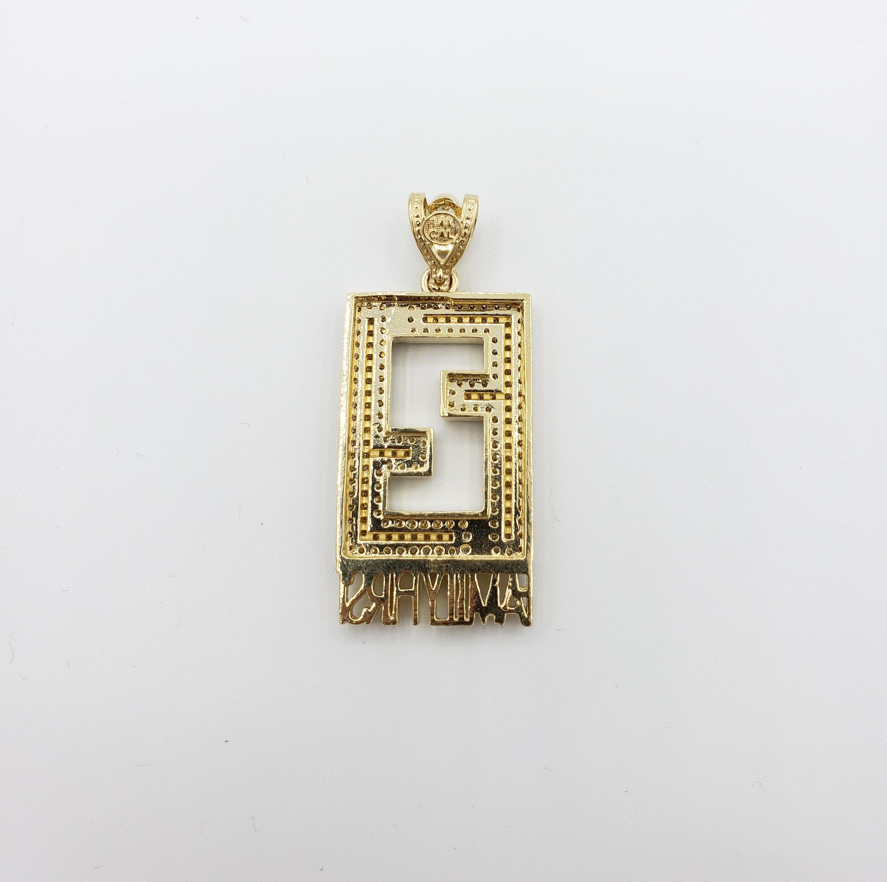 14K Gold- "FAMILY FIRST" Pendant Fantastic Jewelry NYC