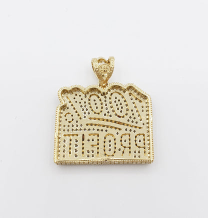 14K Gold- "100% PROFIT" Pendant Fantastic Jewelry NYC