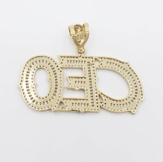 14K Gold- "CEO" Pendant