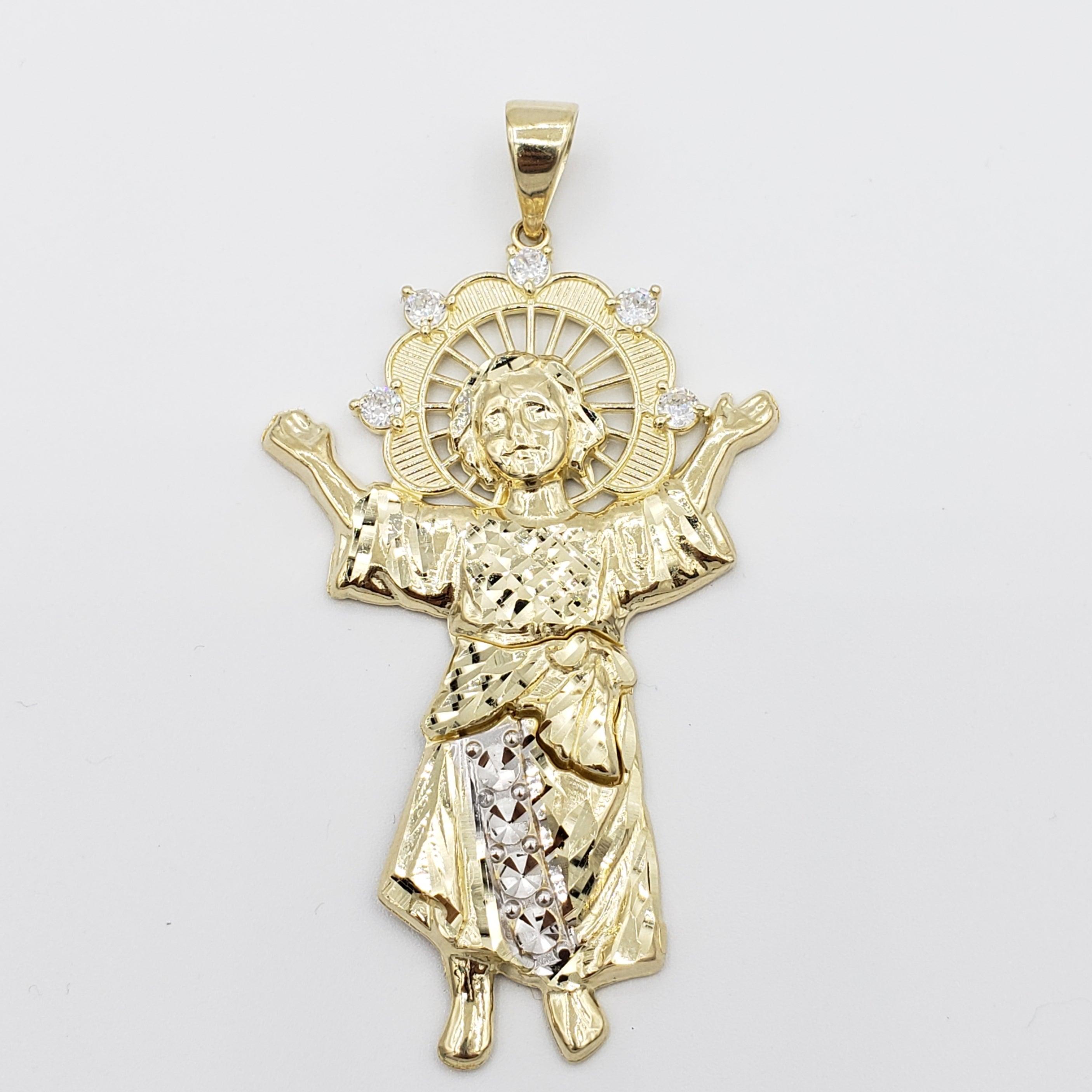 14K Gold- Divino Niño CZ Trim Pendant Fantastic Jewelry NYC
