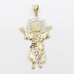 14K Gold- Divino Niño White Gold Trim Pendant