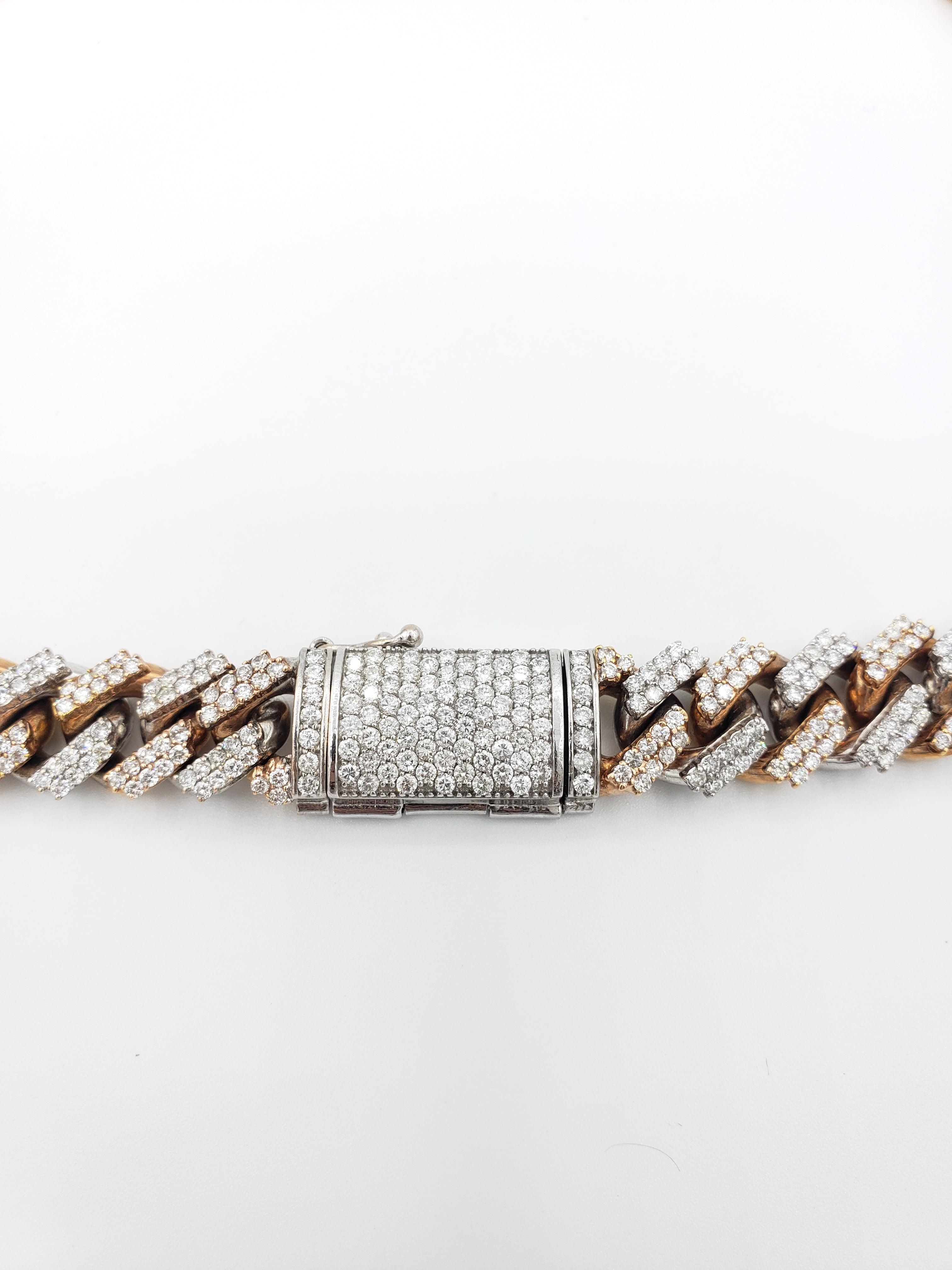 14K Gold- Diamond Miami Cuban Chain Tri-Color (264 Grams)