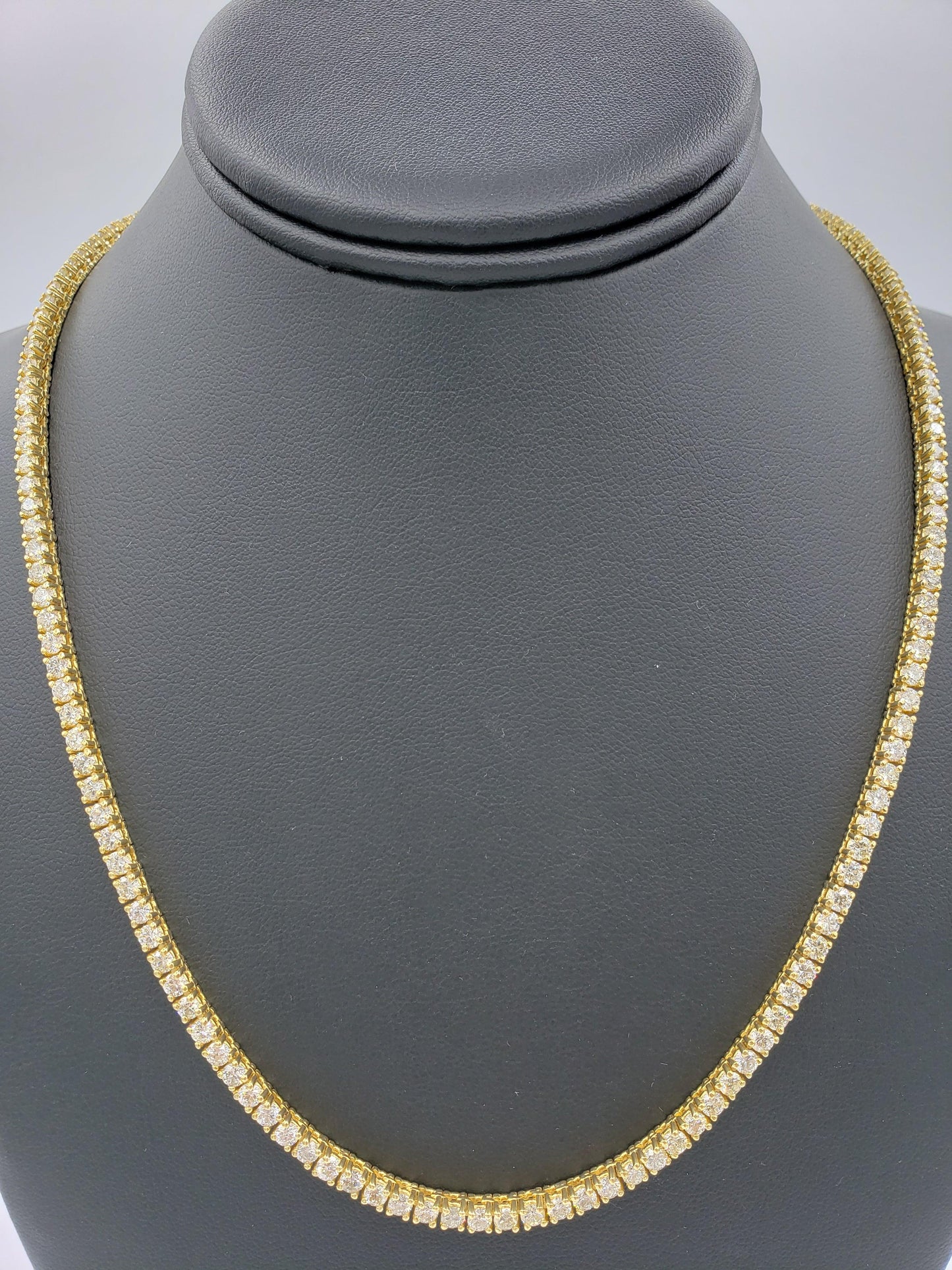 14K Gold- Diamond Tennis Chain 24.7 Grams