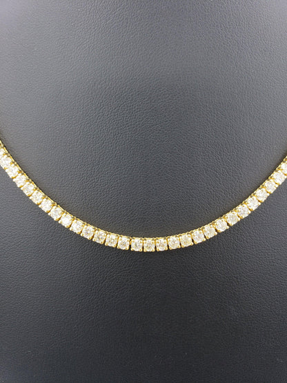 14K Gold- Diamond Tennis Chain 24.7 Grams