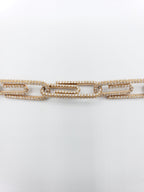 14K Rose Gold- Diamond Paperclip Chain 73.5 Grams
