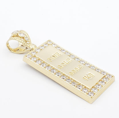 14K Gold- Gold Bar Pendant