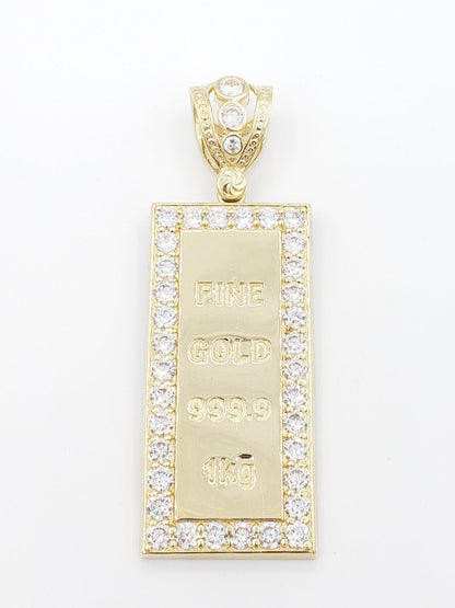 14K Gold- Gold Bar Pendant