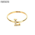 Anillo con la inicial "R" de Bling en oro de 14K con circonita cúbica - Un regalo personalizado
