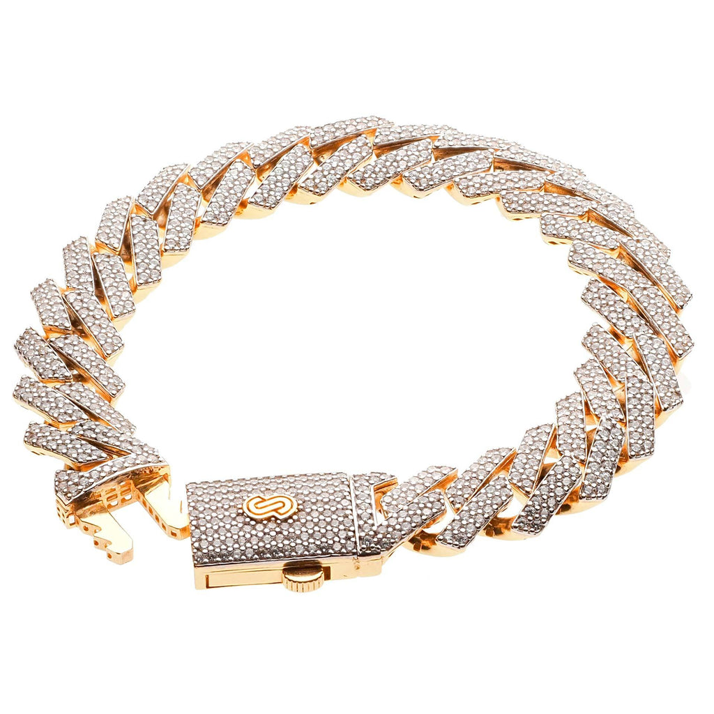 Monaco Bracelet 14K Gold With Cz Iced Box