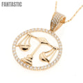 Cautivador colgante del zodiaco Libra en oro de 14 quilates con circonitas cúbicas - Fantastic Jewelry NYC