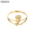 Corona Tu Estilo: Anillo con Inicial 'I' y Corona en Oro de 14K con Circonitas - ¡Compra Ahora!