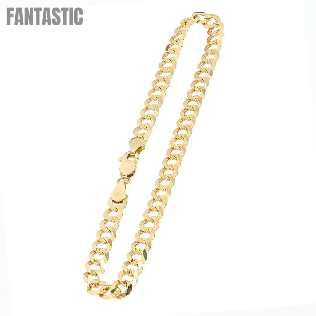 Cuban Link Anklet Bracelet in 14K Gold