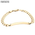 14K Gold Cuban Link Frame Bracelet