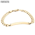 Pulsera de eslabones cubanos con marco en oro amarillo de 14K