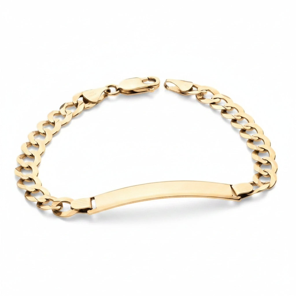 14K gold Cuban Link ID bracelet
