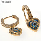 14K gold CZ Evil Eye Drop earrings